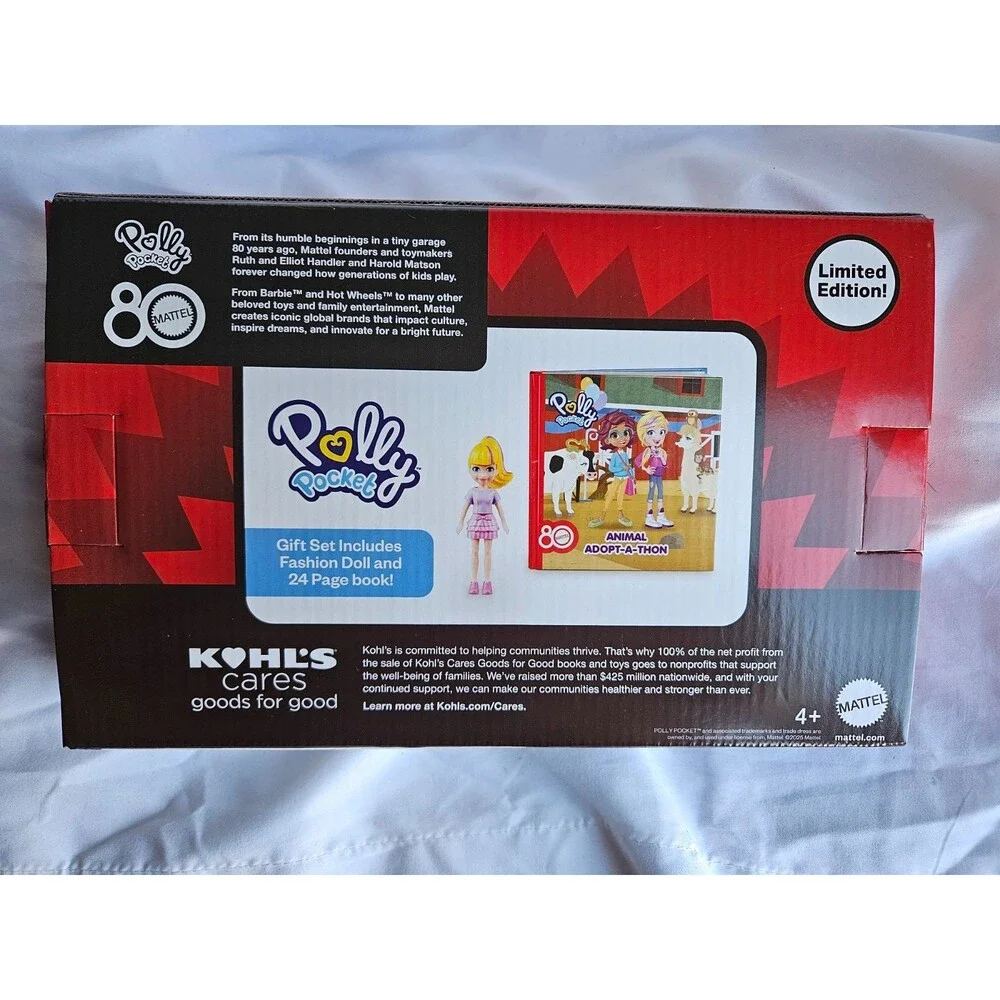 Kohl's Cares Polly Pocket Limited‎ Edition Gift Set-Polly + Book-80 Years Mattel